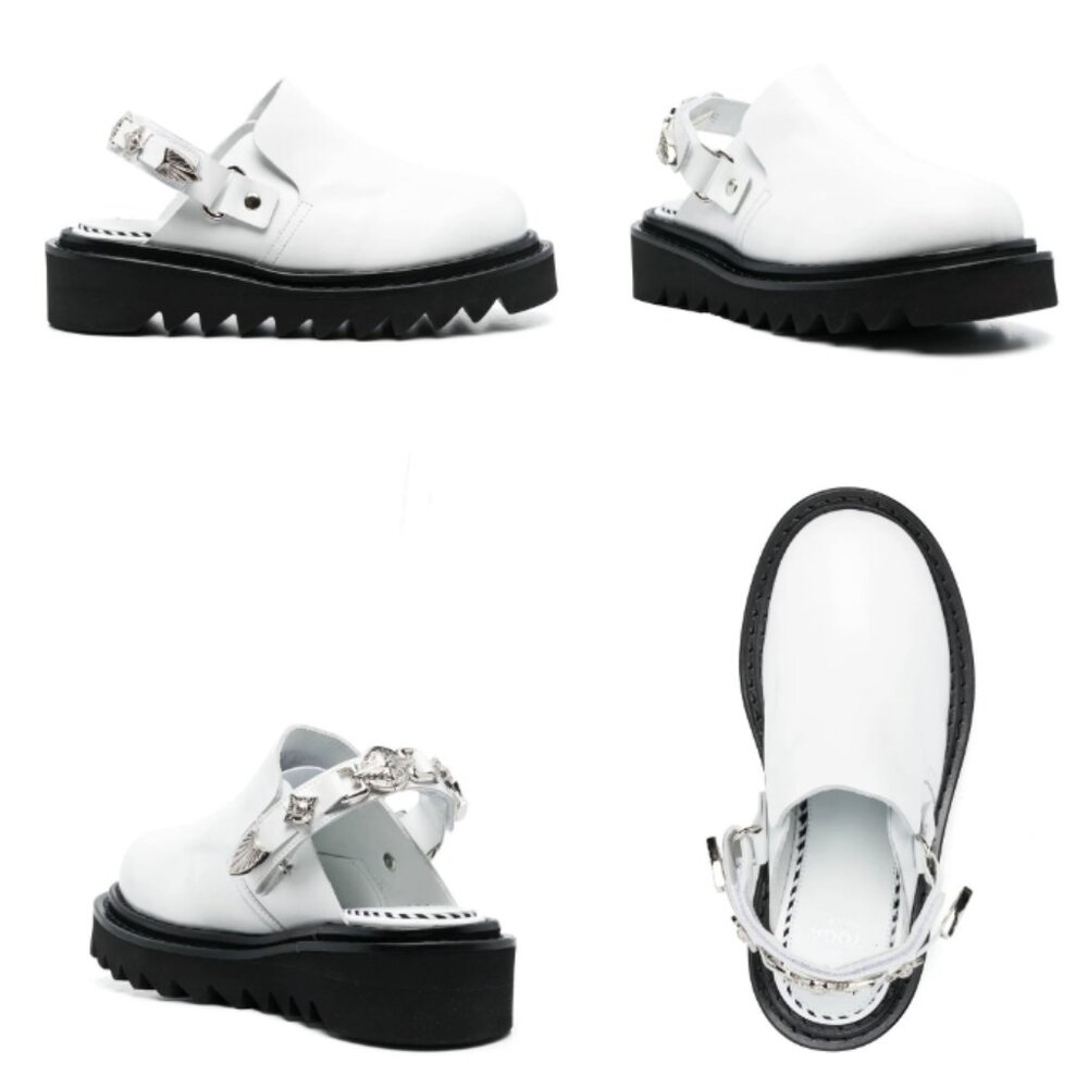 Toga Pulla Buckled Ankle-Strap Flat Mules